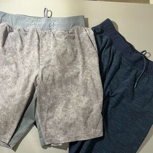 Lululemon size M Men's Gray (lined)and Blue (unlined) athletic Shorts
